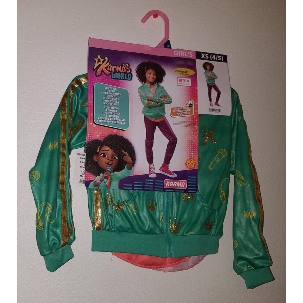NEW Karma's World Halloween Costume Girls XS 4/5 Small 6/6X Medium 7/8 Netflix - Picture 2 of 8